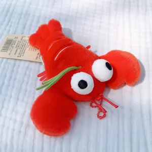 Cute funny lobster plush toy bean bag doll keychain creative bag pendant for girls
