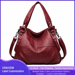 Women's Large Capacity Tote Bag Soft PU Leather Shoulder Crossbody Bag Casual Urban Minimalist Handbag