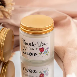 Vela aromática en tarro de vidrio con tapa dorada regalo de agradecimiento aromaterapia detalle
