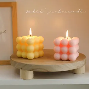 Creative bubble cube scented candle set for romantic home decor and birthday gift options.