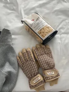 Gants de ski imperméables à carreaux rétro hiver chaud épais sports de plein air cyclisme gants