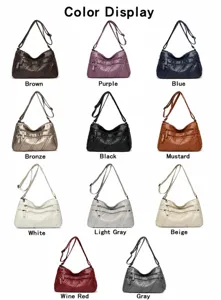 Dames zachte lederen crossbody tas multi-vakken casual schoudertas diverse kleuren