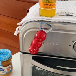 Cute creative tanghulu bottle opener magnetic fridge sticker kitchen beer soda opener