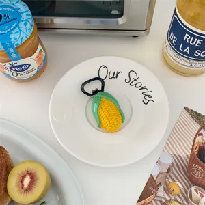 Cute creative corn bottle opener fridge magnet for kitchen beer and beverage opening use.