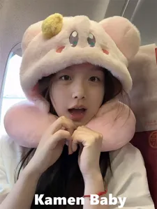 Cartoon anime character U-shaped neck pillow plush travel flight office support