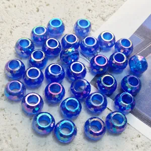 Acrylic faceted 10mm colorful rondelle beads large hole DIY bracelet necklace material details