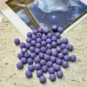 8mm Πολυεδρικες Ακρυλικες Χαντρες Μωβ Στρογγυλες DIY Κοσμηματα Χειροτεχνια Αξεσουαρ Κολι
