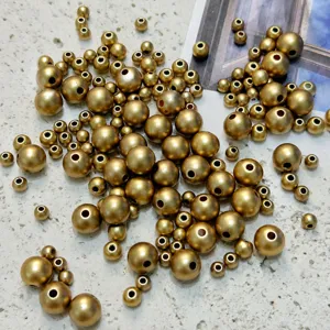 Gold lackierte runde Acrylperlen verschiedene Grössen 8-16mm für DIY Schmuck Telefonketten
