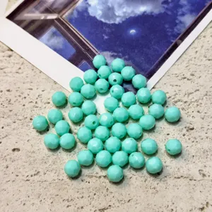 8mm akrylikes facet xandres prasino mentas xalares gia DIY kataskevi kosmimatwn axessouar