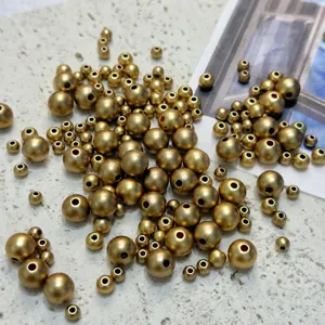 Goldene lackierte runde Kunststoff Acryl Perlen 8-16mm DIY Schmuck Herstellung Zubehör