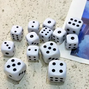 Acrylic white dice diy jewelry making accessories miniature crafts 10mm 14mm craft supplies