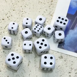 Acrylic Dice For DIY Jewelry Making Crafts Mini Square Resin Plastic Decoration Accessories White Solid Color