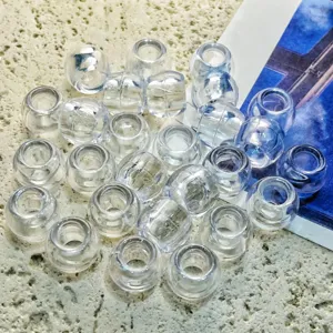 12mm Clear Acrylic Barrel Beads Transparent Large Hole Loose Beads DIY Jewelry Making Craft