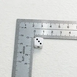 Mini white acrylic dice without hole for DIY jewelry making and craft supplies, 10mm 14mm.