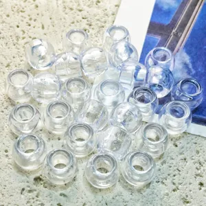 Transparent Acrylic Barrel Beads Large Hole Round Spacer Beads For DIY Phone Chain Keychain Jewelry Making Accessories