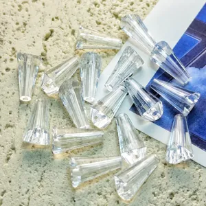 Transparent acrylic pagoda beads 8x11mm crystal faceted loose beads for DIY crafts and curtains.