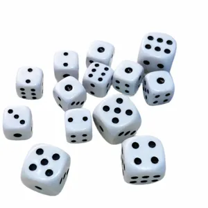 Acrylic white dice diy jewelry accessories mini handmade resin craft material items set for fun