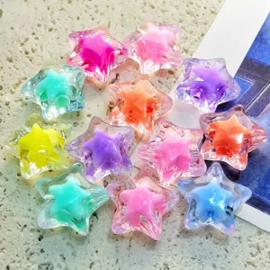 15mm transparente Acryl Fuenfzackenstern Perlen fuer DIY Armband Schmuckherstellung Zubehoer.