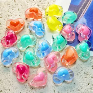 Acrylic heart beads transparent charm DIY bracelet necklace jewelry accessories making supplies