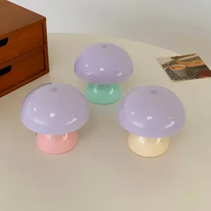 Creative Mushroom LED Night Light ABS Retro Touch Sensor Table Lamp USB Rechargeable Bedside Atmosphere Decor For Bedroom