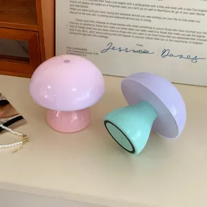 Creative mushroom night light bedside table lamp cute touch control decorative detail view