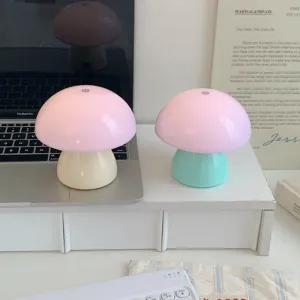 Cute mushroom touch night light for bedroom bedside and desktop atmosphere decor.