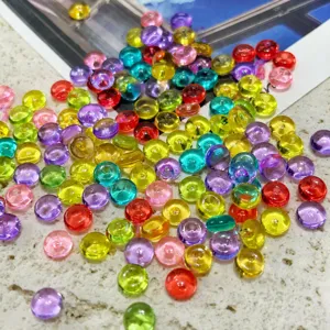 Colorful Acrylic Flat Round Beads DIY Material For Slime Crystal Mud Accessories Plastic Loose Beads For Jewelry Making