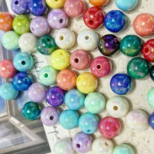 Colorful acrylic round beads 10-16mm loose craft beads for DIY jewelry making wholesale