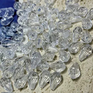 Acrylic Crystal Water Drop Beads Straight Hole Loose Beads For Keychain Jewelry Making DIY Craft Accessories