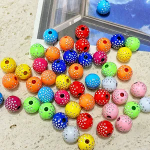 Mixed Color Acrylic Rhinestone Round Large Hole Loose Beads DIY Jewelry Making Phone Chain Beading Accessories