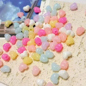 Acrylic jelly heart beads colorful loose beads DIY jewelry making bracelet necklace accessories