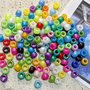 Cuentas de Barril de Plástico Coloridas Cuentas Sueltas Perladas a Granel para Fabricación de Joyas Artesanales DIY
