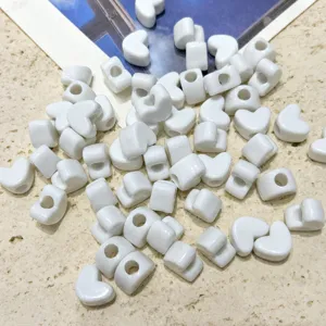 12mm white acrylic heart beads loose spacer beads for diy jewelry making phone strap acc