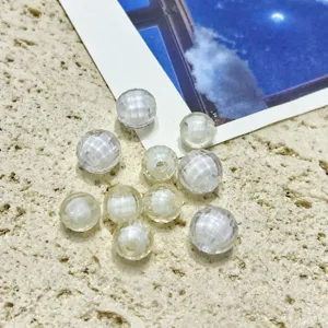 Transparent Inner White Earth Acrylic Loose Beads DIY Jewelry Phone Chain Craft Accessories