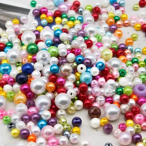 Perles en vrac en imitation perle ABS colorées accessoires de bijouterie faits à la main