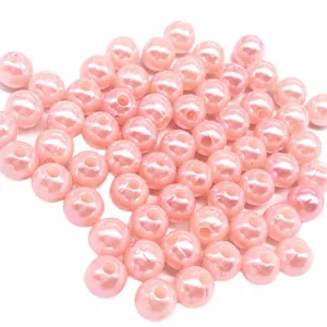 Perles imitation nacree ABS brillant avec trous pour bracelets colliers faits main DIY
