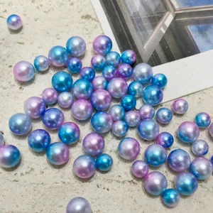 Acryl Künstliche Perle Perlen Lochlose Zweifarbige Bastelperlen Für DIY Schmuckherstellung Handyketten Zubehör
