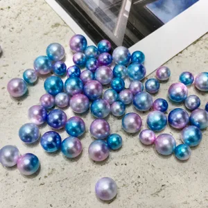 6mm Farbverlauf Acryl Perlen Imitation ohne Loch zweifarbig für DIY Schmuck Zubehör.