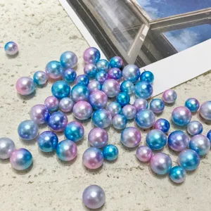 6mm lochlose zweifarbige Perlen lose DIY Schmuck Zubehoer Bastelperlen Handwerk Kette