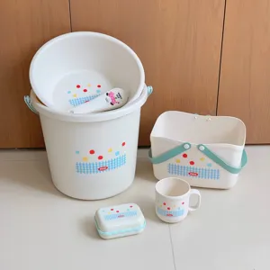 Student dorm washing set plastic bucket basin basket soap box cup household daily use goods