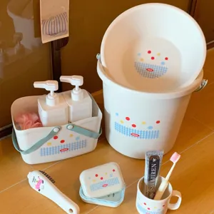 Student dorm washing six-piece set bucket basin storage basket bathroom daily use supplies new