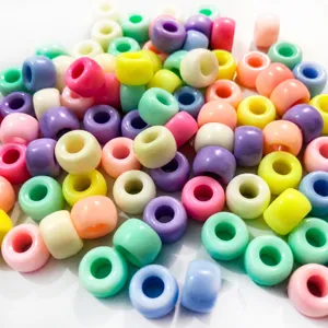 Acrylic hole beads 6x9mm colorful bulk DIY jewelry making children necklace craft supplies