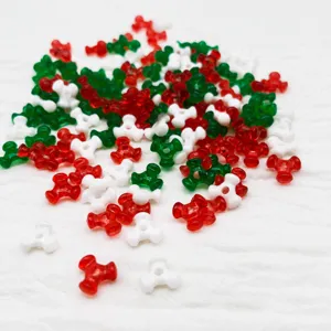 Acrylic Christmas Transparent Shaped Beads Assorted Multicolor Loose Beads For DIY Bracelet Jewelry Making Craft Supplies