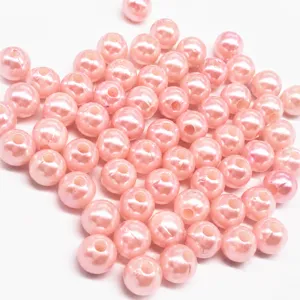 Cuentas de perlas de imitacion ABS de colores 4-16mm cuentas redondas sueltas para bricolaje