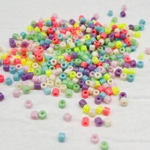 Colorful Acrylic Barrel Pony Beads Bulk 3x5mm Small Direct Hole Spacer Beads For DIY Jewelry Making Kids Toys Crafts