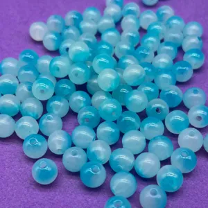 Acrylic dual-color jelly round beads close up for DIY jewelry craft making details view