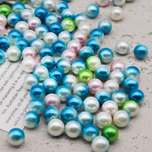 Cuentas sueltas de perlas de imitación con gradiente colorido para joyería DIY collar pulsera.