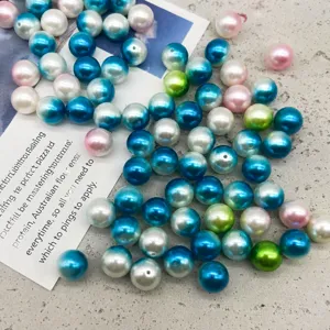 Cuentas de perlas de imitación degradadas multicolor para hacer joyas DIY y collares.