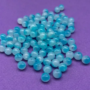 Blue acrylic loose beads for DIY jewelry making, center drill hole, craft accessory