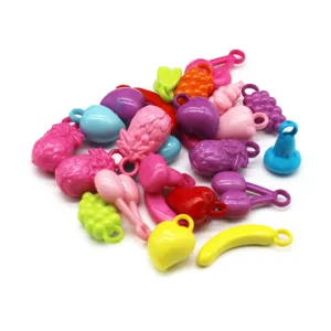 Colorful plastic fruit charms bulk acrylic beads for DIY handmade jewelry phone chain making